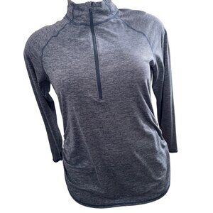 The North Face TNF Womens Top XL Gray  Marled 1/2 Zip Flash Dry Long Slv Ruched